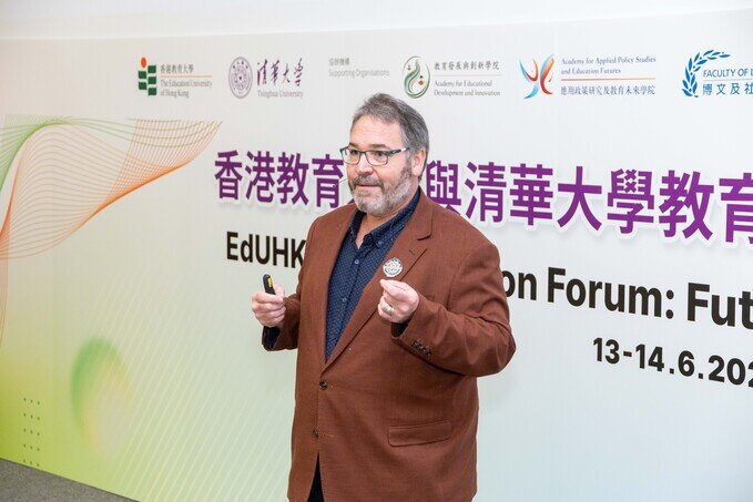 Professor Michael Henderson, Professor of Digital Futures in the Faculty of Education, Monash University, delivers a keynote speech
